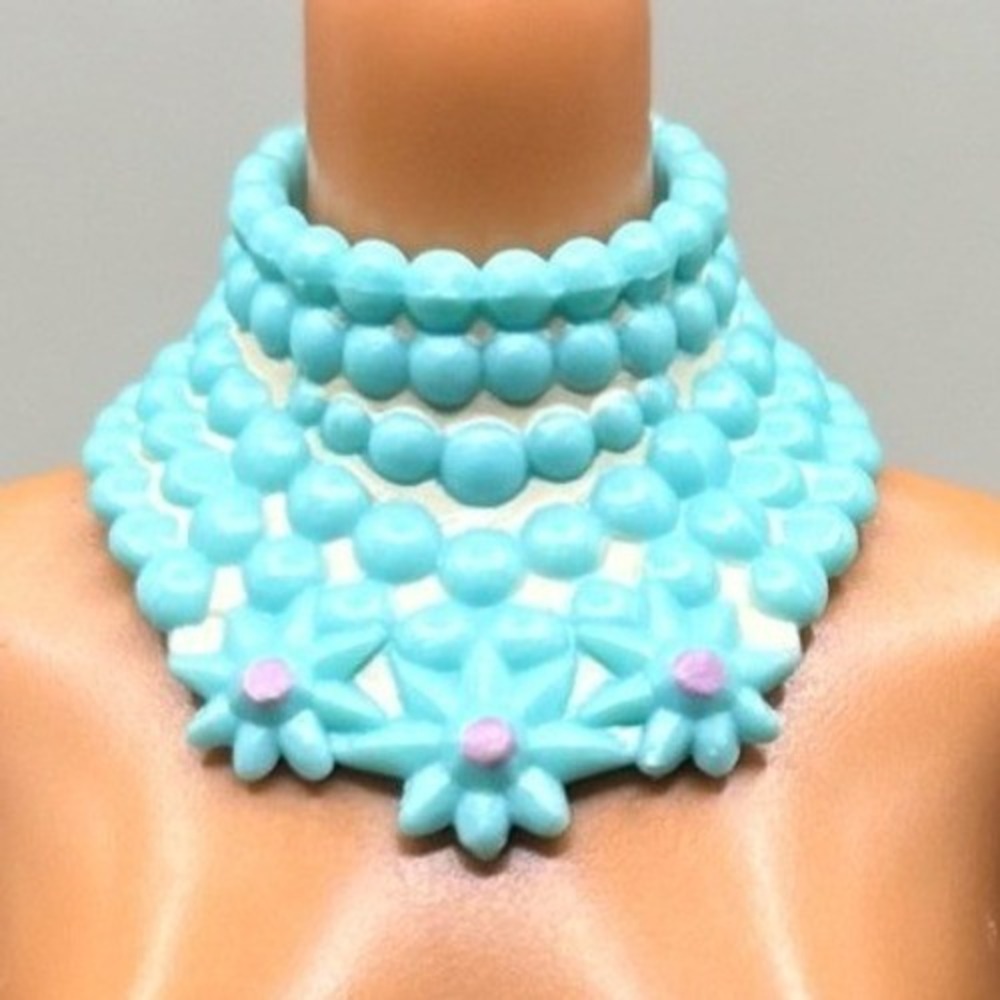 2004 My Scene Masquerade Madness Mermaid Diva Chelsea Necklace Teal Turquoise